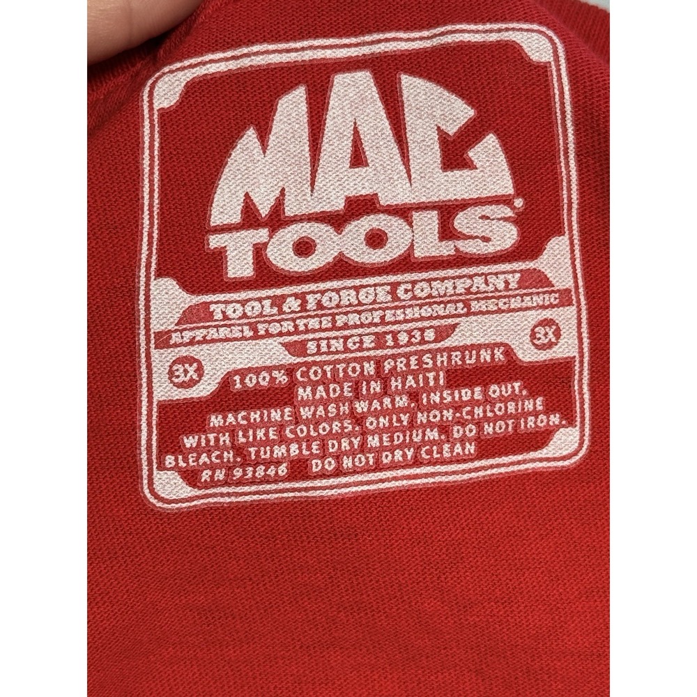 LOT of 2 MAC Tools Long Sleeve Shirts Men 3XL Red Black 100% Cotton Logo Grunge - Picture 4 of 16